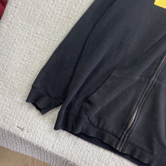 Y2K Analog Black Hoodie Men L Snowboard Full Zip Burton Design Unlikely Futures - Picture 3 of 16